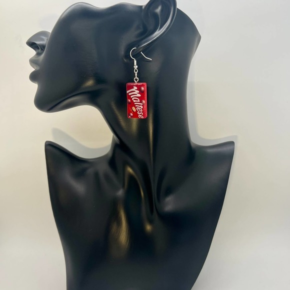 Malteser Earrings - Chocolate Candy Earrings - Food Earrings - Snack Earrings - Picture 9 of 9